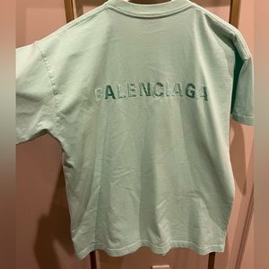 Size Small Balenciaga mint green t shirt
